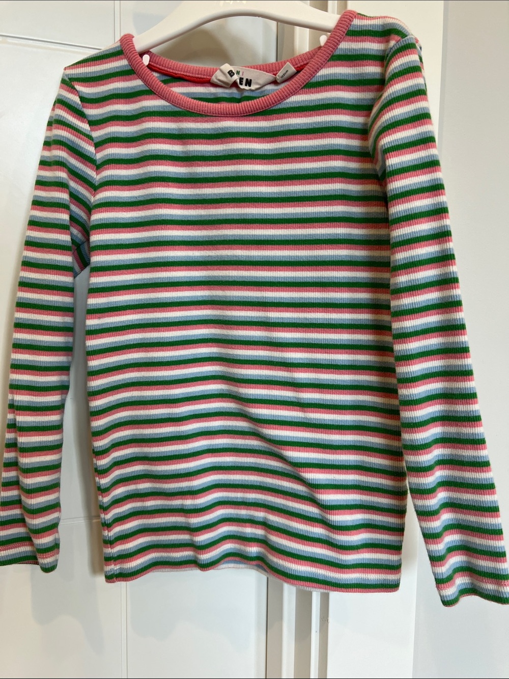 Mini Boden Ribbed Stripe T-shirt, size 6-7Y